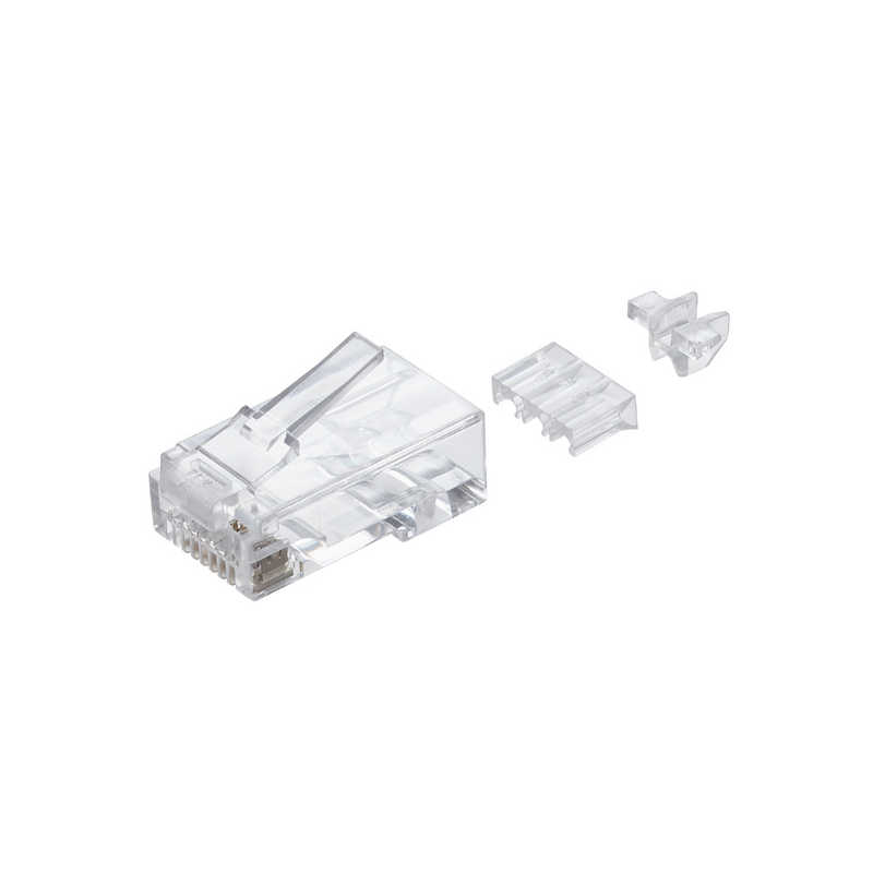 エレコム　ELECOM　RJ45 コネクタ Cat6A Cat6 LANケーブル 用 100個入り ガイドパーツ付き 単線ヨリ線対応　LD-6RJ45T100/L