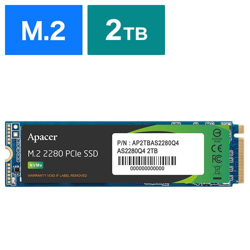 APACER¢SSD PCI-Express³ AS2280Q4 (ҡȥ) 2TB /M.2ϡ֥Х륯ʡסAP2TBAS2280Q41