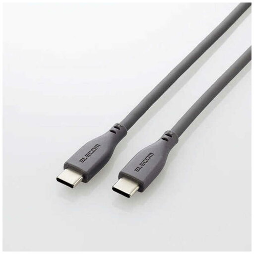 エレコム ELECOM タイプC ケーブル USB Type C to Type C 0.5m シリコン やわらかい グレー MPA-CC5PSS05GY エレコム ELECOM タイプC ケーブル USB Type C to Type C 0.5m シリコン やわらかい グレー MPA-CC5PSS05GY