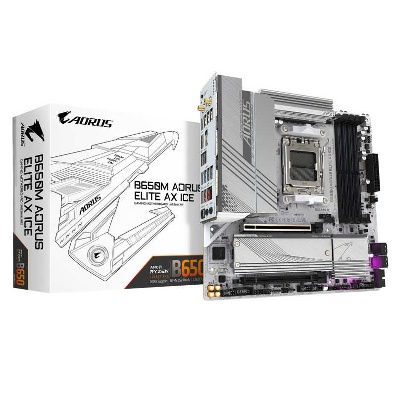 GIGABYTE　マザーボード［MicroATX］　B650M AORUS ELITE AX ICE 1