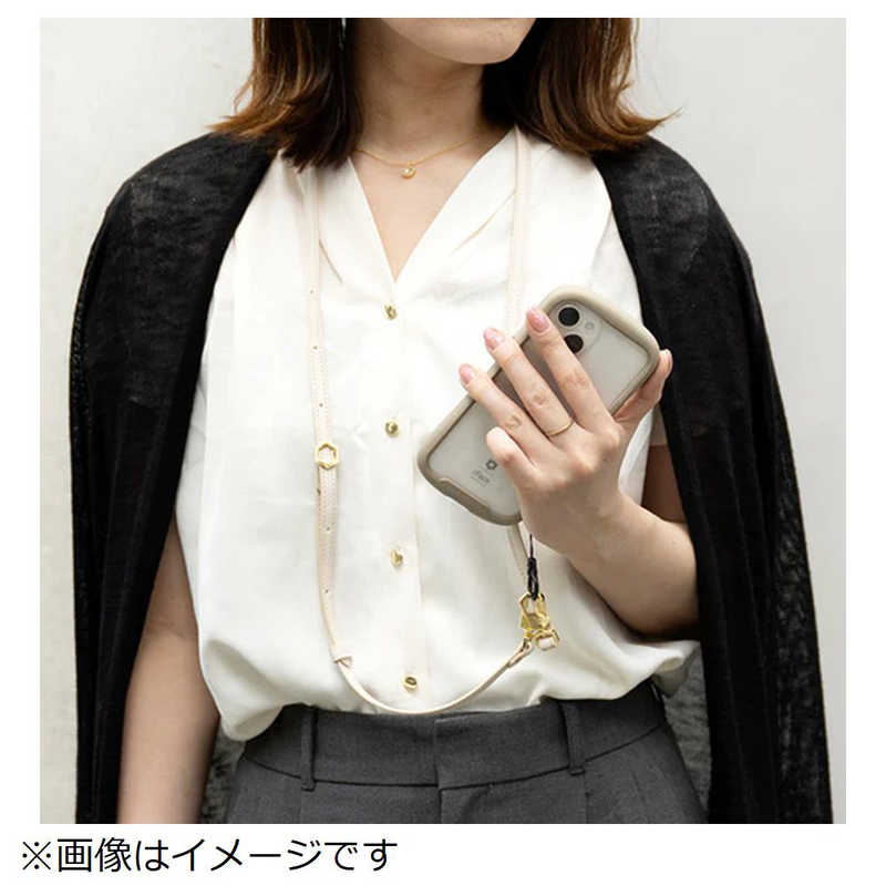 HAMEE　iFace Hang and ショルダーストラップ iFace PUレザー/ベージュ　41-957738