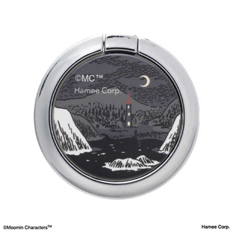 HAMEE　ムーミン iFace Finger Ring Holder フラットタイプ iFace くすみブラック/ムーンライト　41-966211