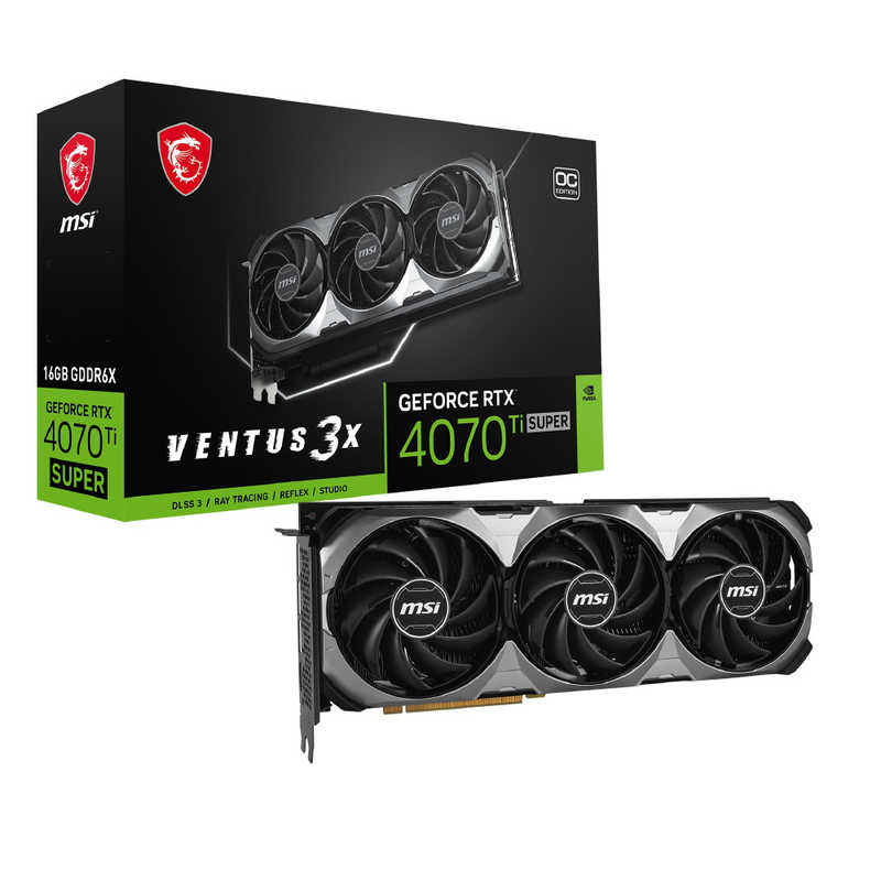 MSI グラフィックボード GeForce RTX 4070 Ti SUPER 16G VENTUS 3X OC 「バルク品」 GeForceRTX4070Ti