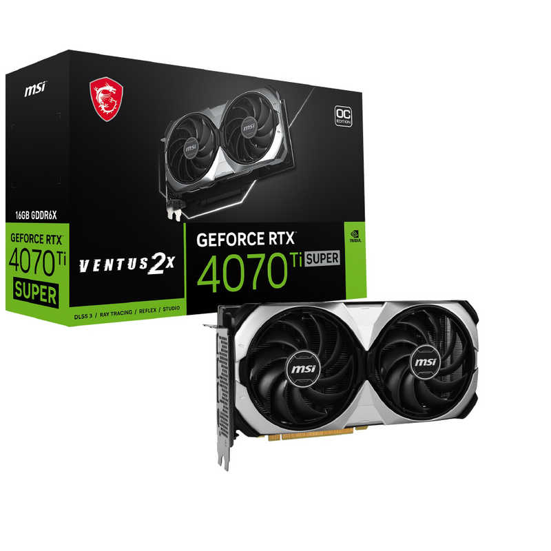 MSI グラフィックボード GeForce RTX 4070 Ti SUPER 16G VENTUS 2X OC 「バルク品」 GeForceRTX4070Ti