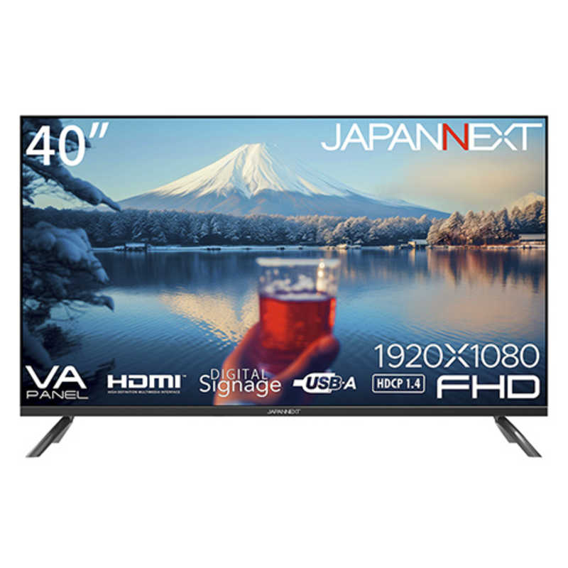 JAPANNEXT 大型フルHD液晶モニター HDMI 音声/ビデオ入力端子 コアキシャル端子 USB再生対応 ［40型 /フルHD(1920×1080) /ワイド］ JN-V40TFHD-U