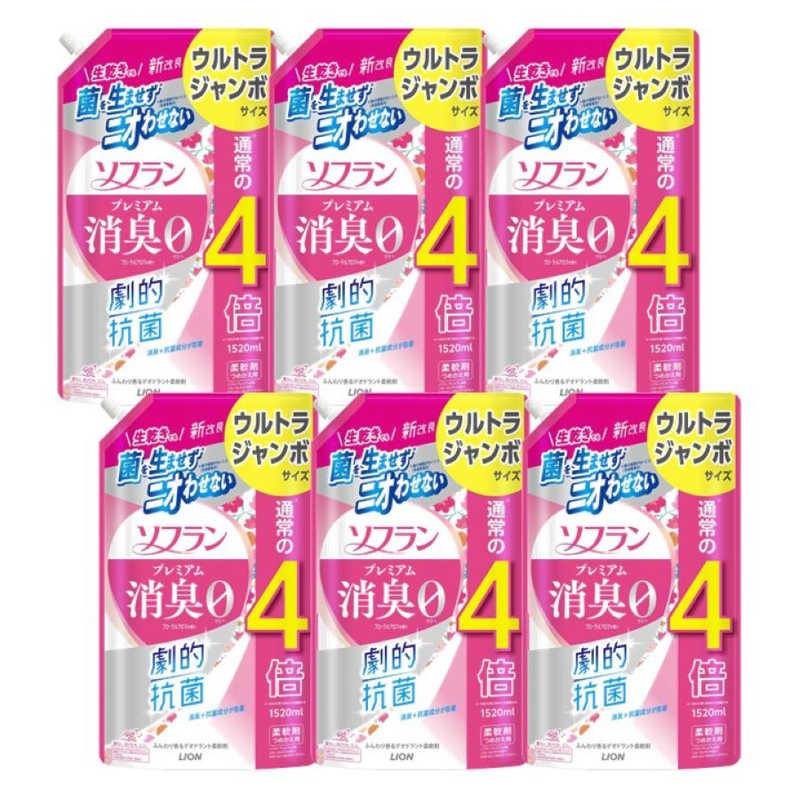 LION　(ケース販売)ソフランプレミアム消臭フローラルアロマ替ウルトラジャンボ1520mL×6