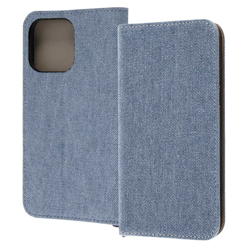 INGREM　iPhone 14 Pro Max 耐衝撃 手帳型デニムケース ライトブルー　IN-P39FBC8/LA