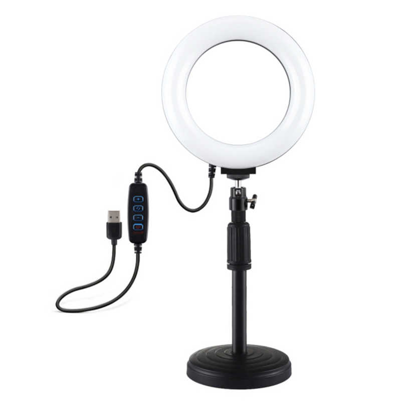 フリーダム 撮影照明器具LEDリングライト 外径16cmx内径11cm/スタンド付き ブラック FPUL-392R