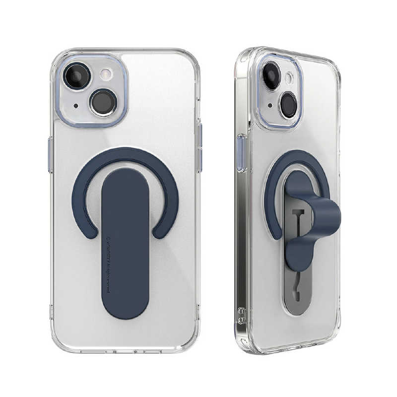 ROA iPhone 15 Plus(6.7インチ) Mag Grip レンズガード一体型クリアケース momostick ネイビー MMS25320i15PL