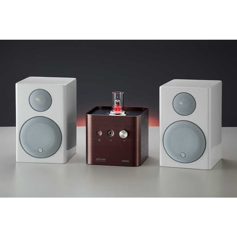 ORB　プリメインアンプ＋コンパクト2wayモニタースピーカーコラボレーションシステム ココア×ホワイト　JADE Soleil/Radius90 -Co/Wh