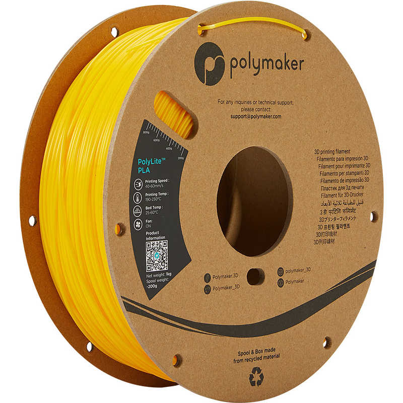 POLYMAKER　PolyLite PLA (1.75mm 1kg) Yellow　PA02007