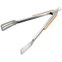 キャプテンスタッグ BBQ ウッドグリップ ターナートング30cm UG-3273