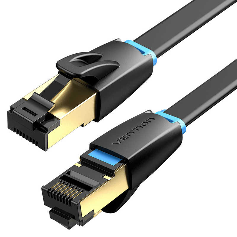 VENTION　LANケーブル ［3m /カテゴリー8 /フラット］ ブラック　IK-9082