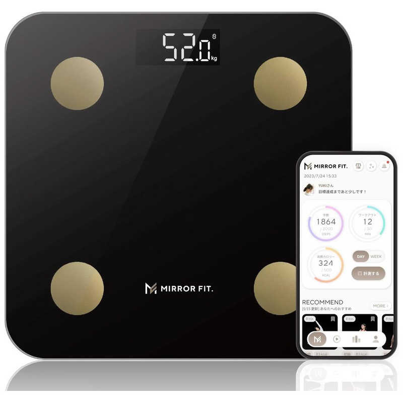 MIRRORFIT　スマート体組成計 ブラック　MFSS4-BLACK