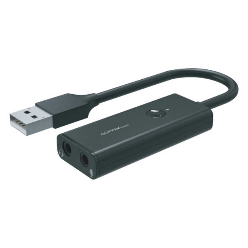 GOPPA　オーディオ変換アダプタ ［USB-A オス→メス φ3.5mm］ ブラック　GP-AUA2HM/B