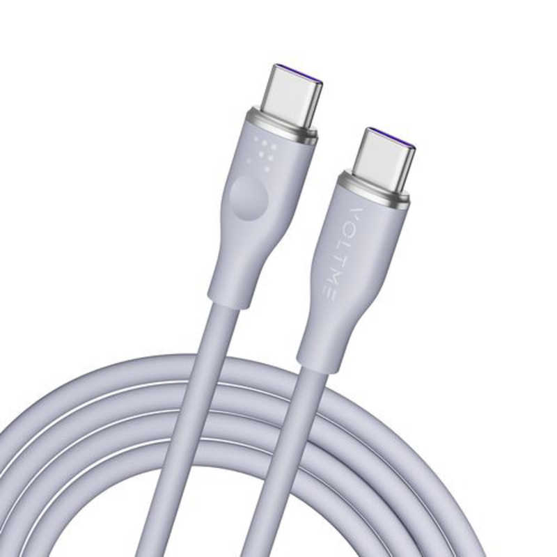 VOLTME モスシリーズ(Eマーカー)シリコン 充電ケーブル USB-C&USB-C 100W グレー 1.8m C2149