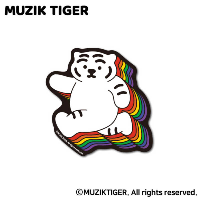 ゼネラルステッカー　ダイカットミニステッカー MUZIK TIGER レインボー　MUZ-025