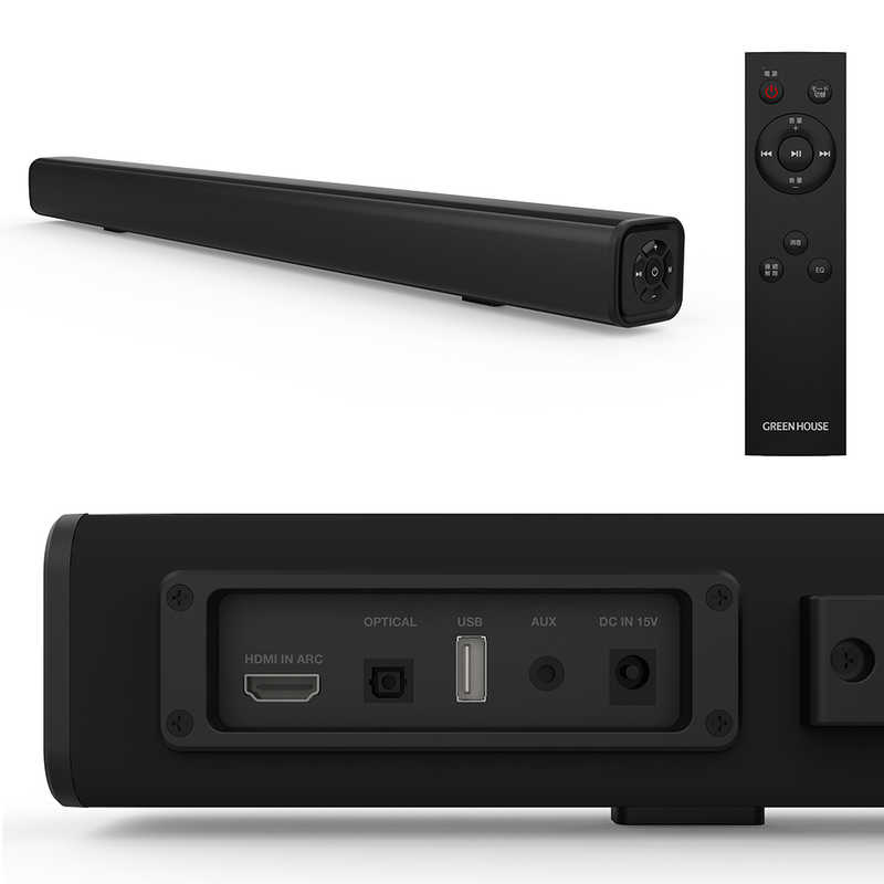グリーンハウス　サウンドバー ［2.0ch /Bluetooth対応］　GHSPBF2120BK