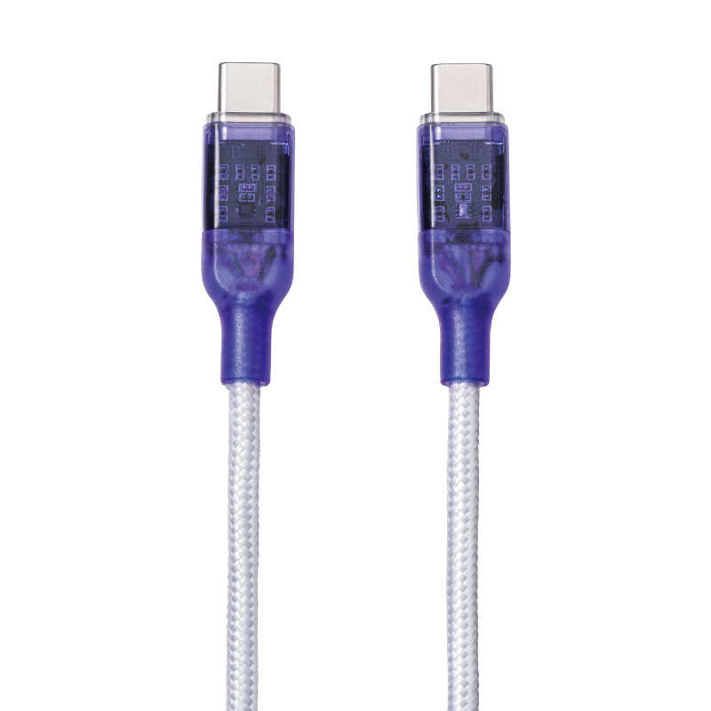 カンパーニュ　PD100W対応USB Type-C to Type-Cケーブル 1m ［USB Power Delivery対応］ グレープ　CP-RC2U2CTC100W/V