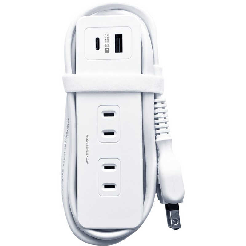 カシムラ　電源タップAC4 USBA＋C PD20W 1.2m 自動識別 リバーシブル ［1.2m /4個口 /2ポート］　AC-054のサムネイル