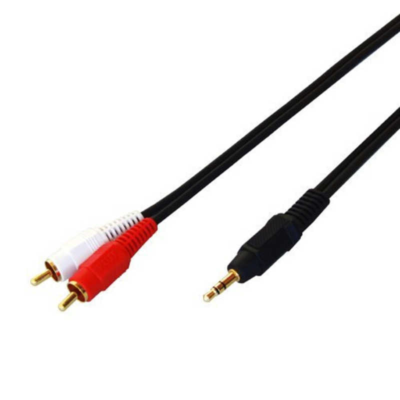 フジパーツ 抵抗入 ステレオミニプラグ-RCAピン×2(赤・白)ケーブル FCA-334R-15