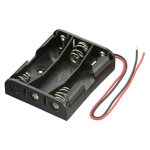 オーム電機 電池ケース 単3×3コ用 リード線付き KIT-UM3X3 オーム電機 電池ケース 単3×3コ用 リード線付き KIT-UM3X3