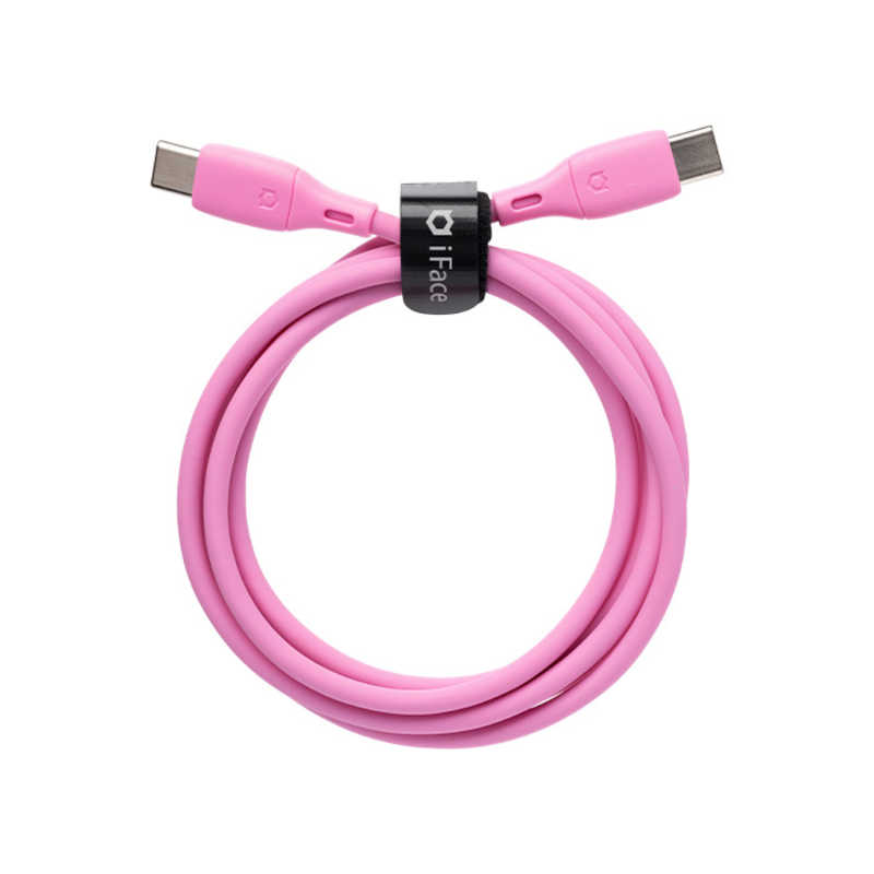 HAMEE iFace Type-C to Type-C Neo ケーブル 1.2m ストレート iFace ネオピンク 41-971086