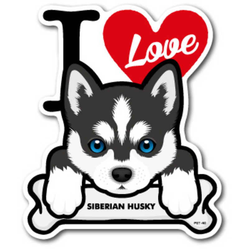 ゼネラルステッカー　DOG STICKER SIBERIAN HUSKY　PET-040