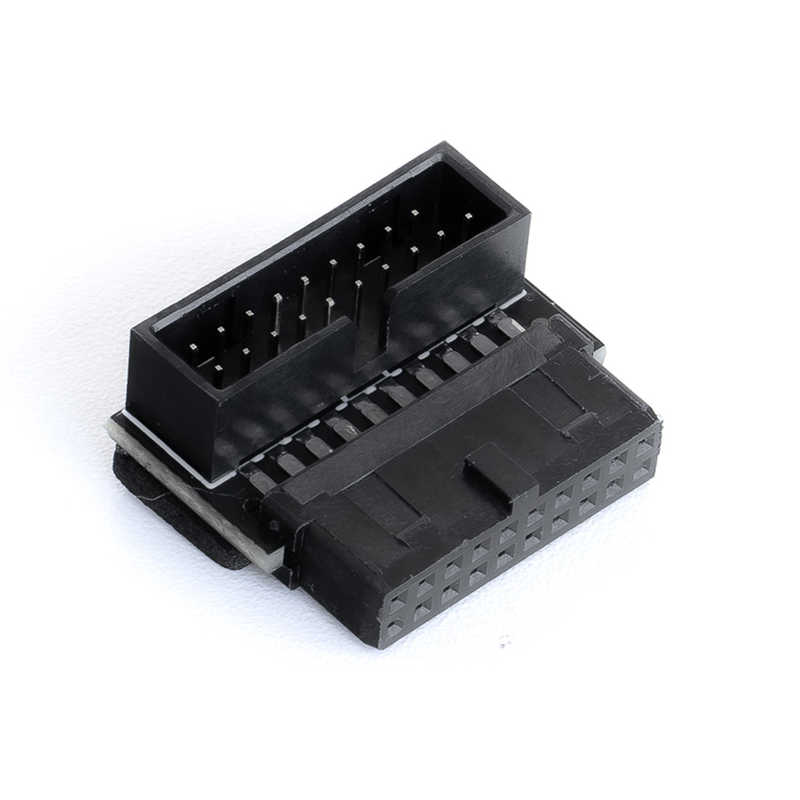 OWLTECH　19ピン USB3.0ピンヘッダー用L型コネクタ マザーボード用 切り欠き手前 ブラック　OWLUSB3L01 - Image 2