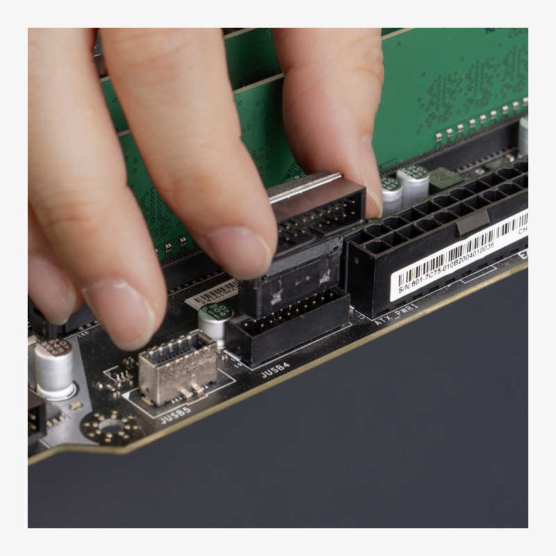 OWLTECH　19ピン USB3.0ピンヘッダー用L型コネクタ マザーボード用 切り欠き手前 ブラック　OWLUSB3L01 - Image 3