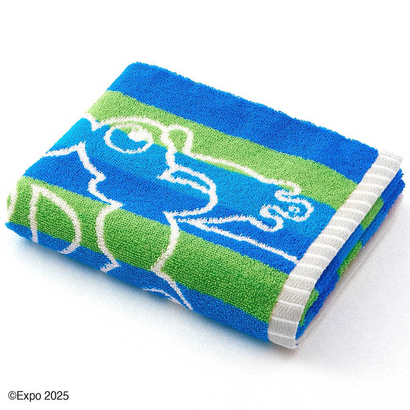 タオル美術館　ミャクミャクポーズ フェイスタオル ブルー 大阪万博