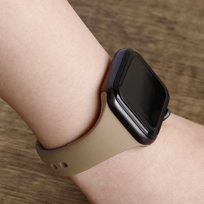 OWLTECH　Apple Watch(38/40/41mm)用 ニュアンスカラー スリムシリコンバンド 「mignonne(ミニョン)」 ピンクベージュ　OWLMINAWBS03PB