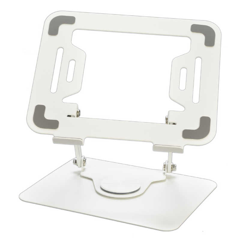 エツミ　ノートパソコンスタンド ［〜15.6インチ］ 360度回転式 ホワイト　E-2482