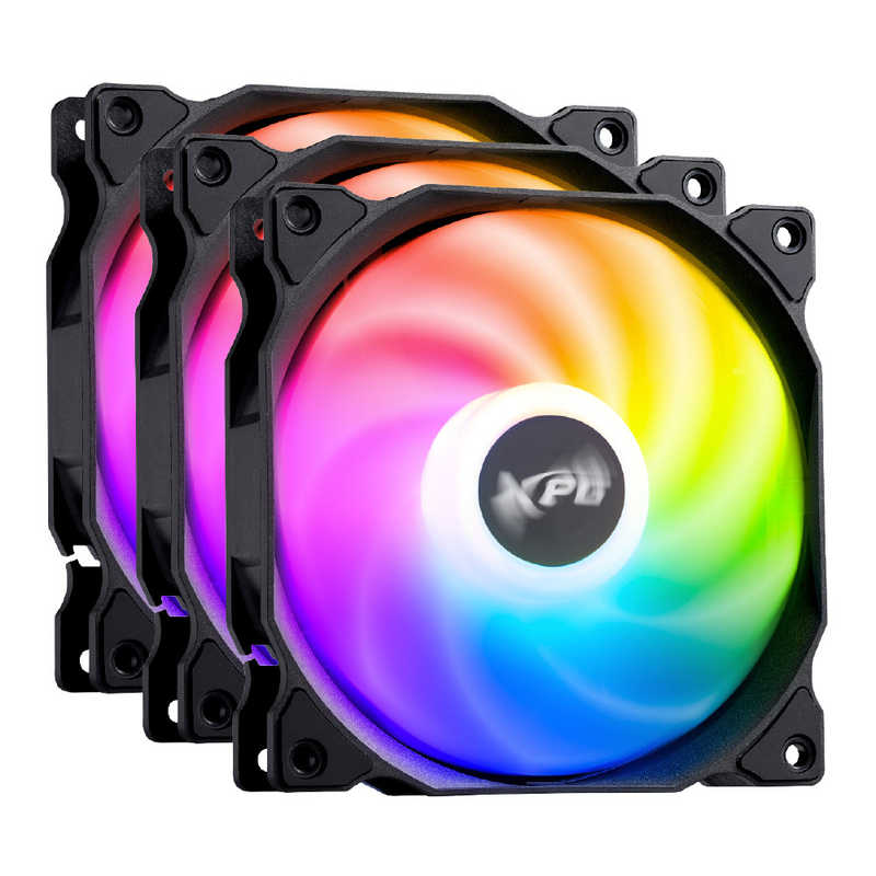 ADATA　ケースファン 3個セット ［ 120mm /1850RPM ］ ブラック　VENTO 120 ARGB PWM 3C-BKCWW(2)