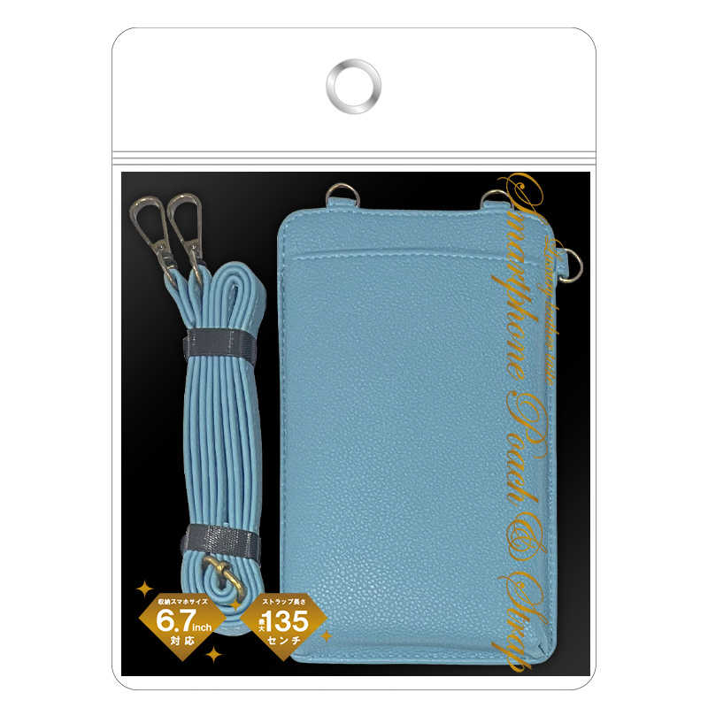LEAD　スマートフォン用ショルダーポーチ ブルー　L09SHSPBL