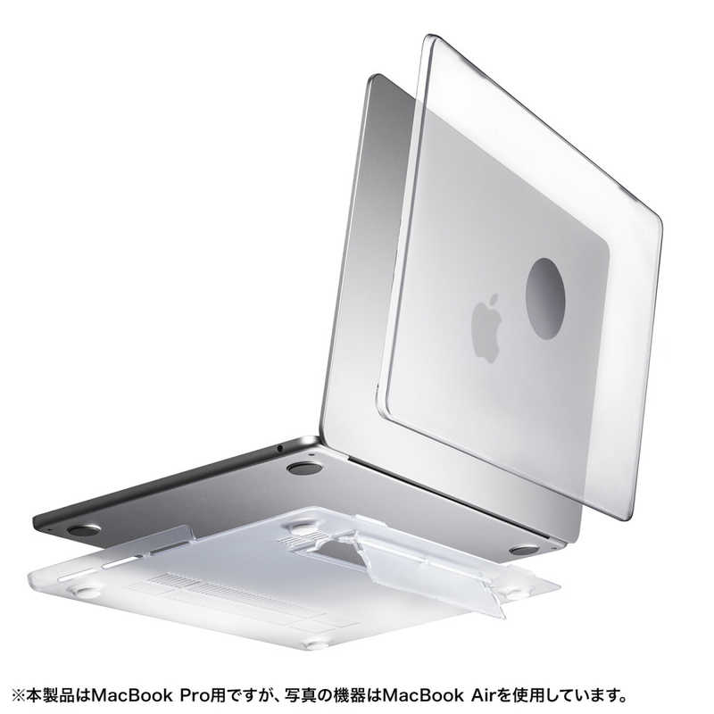 サンワサプライ　MacBook Pro用ハードカバー(スタンド付き)　IN-CMACP1401CL