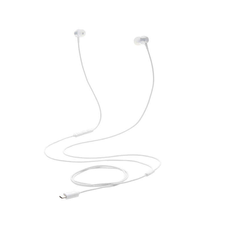 エレコム ELECOM タイプC イヤホン 有線 マイク付き カナル型 断線しにくい高耐久 通話対応 音量調整 シルバー EHP-DF14CMSV