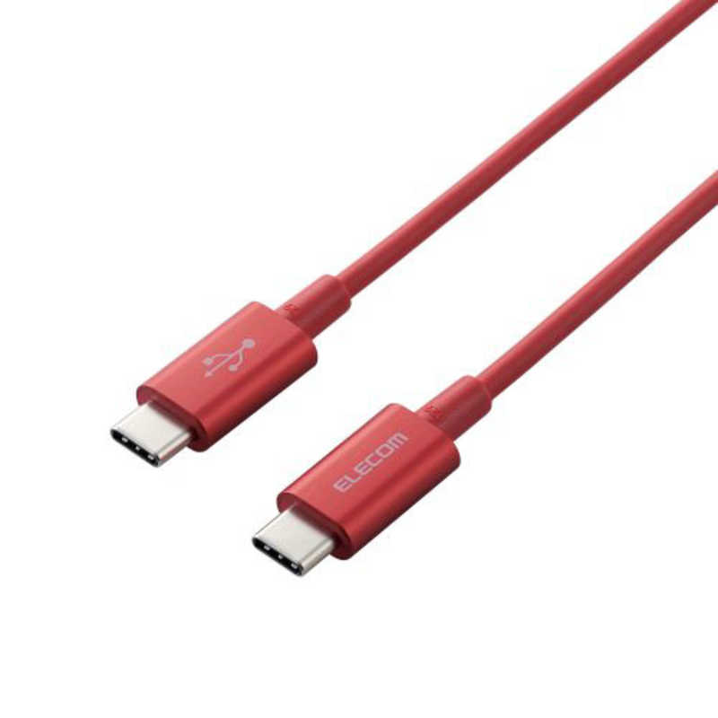 エレコム ELECOM タイプC ケーブル USB Type-C to Type-C 1m PD 60W 急速充電 断線しにくい スリム耐久ケーブル レッド MPA-XCCPS10PNRD