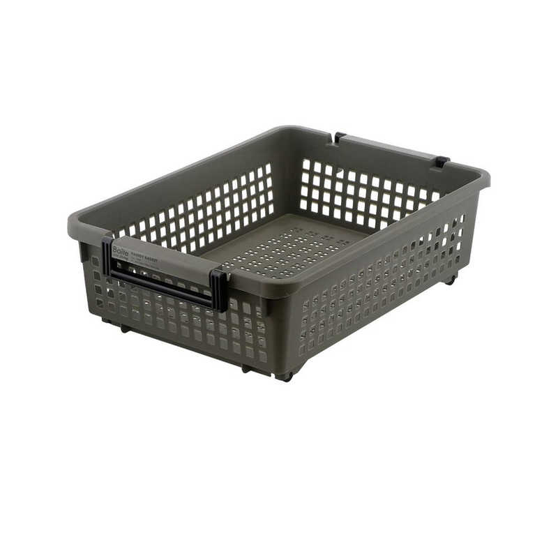 ベストコ　ハンディー バスケット かご 収納 ロータイプBoiteリビング カーキ　MA- 4172