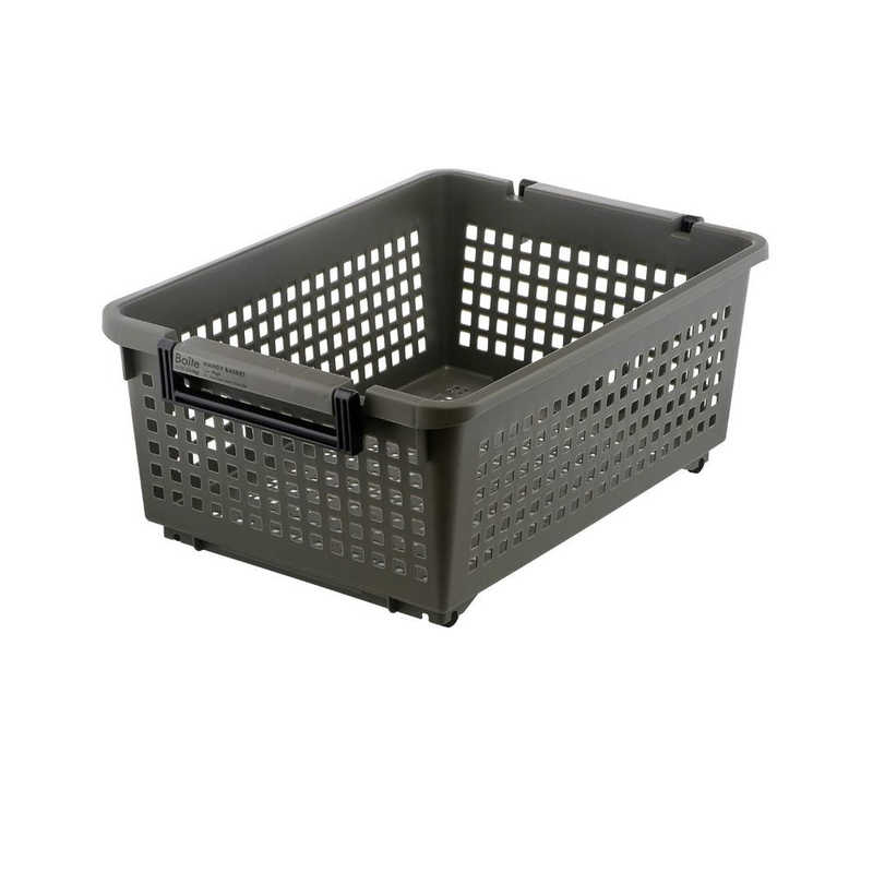 ベストコ　ハンディー バスケット かご 収納 ハイタイプBoiteリビング カーキ　MA- 4175