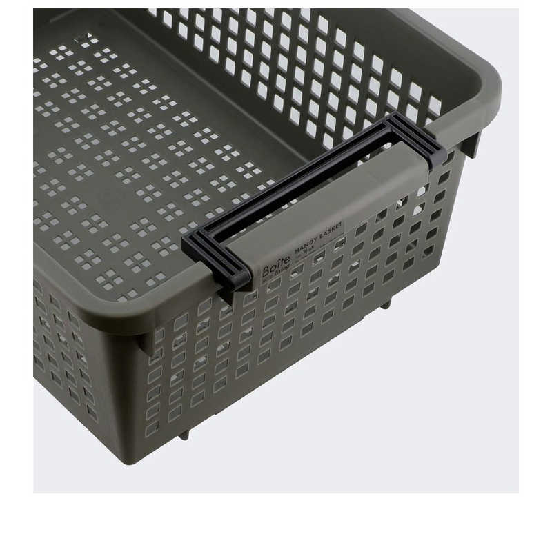 コジマ楽天市場店のベストコ　ハンディー バスケット かご 収納 ハイタイプBoiteリビング カーキ　MA- 4175｜アングル3