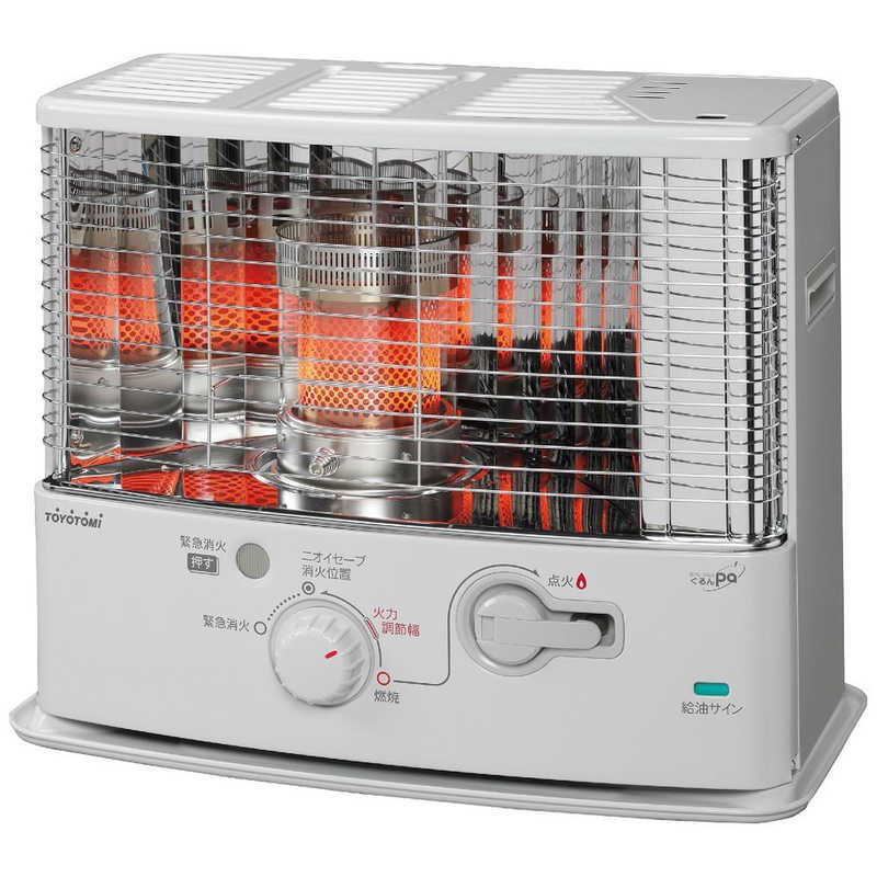 【商品解説】1，2回ハンドルを回せば点火楽々ロックとこぼれま栓で火災予防乾電池不要だから防災の備えに役立つ燃焼筒上部の消臭リングが燃焼中の臭いを軽減ワイドサイズの多面反射板でムラなく広い暖房効果【スペック】●型式：RS-G3024-W（RSG3024）●JANコード：4963505151638本体サイズ(幅×高さ×奥行)mm：562×454.5×279mm (置台を含む)本体重量(kg)：約9.5kg適用畳数(木造)：木造8畳まで適用畳数(鉄筋)：コンクリート11畳まで燃焼継続時間：約13.7〜17.1時間 (最大燃焼〜最小燃焼)石油暖房能力：3.01kW〜2.41kW給油タンク容量：4.0L安全機能：対震自動消火装置（しん降下式）、気密油タンクの給油時消火装置この商品は宅配便でお届けする商品です出荷可能日から最短日時でお届けします。※出荷完了次第メールをお送りします。配送サービス提供エリアを調べることができます「エリア検索」をクリックして、表示された画面にお届け先の郵便番号7桁を入力してください。ご購入可能エリア検索お買い上げ合計3,980円以上で送料無料となります。※3,980円未満の場合は、一律550円（税込）となります。●出荷可能日から最短日時でお届けします。（日時指定は出来ません。）　※お届け時に不在だった場合は、「ご不在連絡票」が投函されます。　「ご不在連絡票」に記載された宅配業者の連絡先へ、再配達のご依頼をお願いいたします。●お届けは玄関先までとなります。●宅配便でお届けする商品をご購入の場合、不用品リサイクル回収はお受けしておりません。●全て揃い次第の出荷となりますので、2種類以上、または2個以上でのご注文の場合、出荷が遅れる場合があります。詳細はこちら■商品のお届けについて商品の到着日については、出荷完了メール内のリンク（宅配業者お荷物お問い合わせサービス）にてご確認ください。詳しいお届け目安を確認する1度の注文で複数の配送先にお届けすることは出来ません。※注文時に「複数の送付先に送る」で2箇所以上への配送先を設定した場合、すべてキャンセルとさせていただきます。