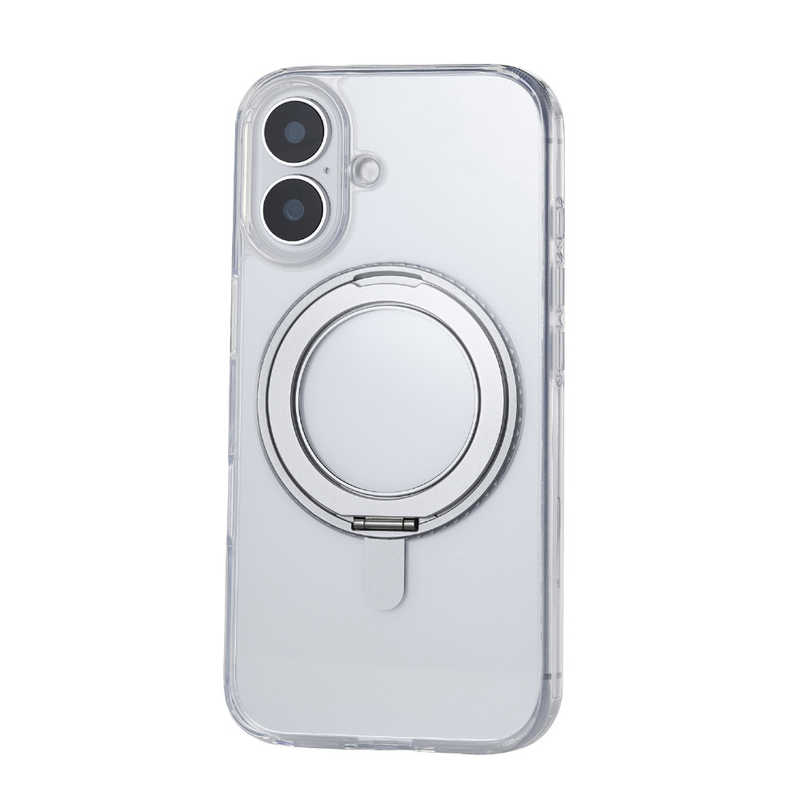 エレコム　ELECOM　iPhone 16(6.1インチ)ハイブリッドケース MAGKEEP スタンド シルバー　PMA24AMAGSTGY