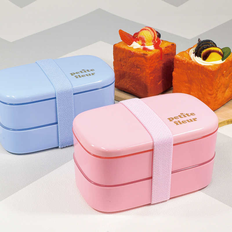 ケイハウス　プチフルール オーバル2段ランチ520ml ピンク　030419