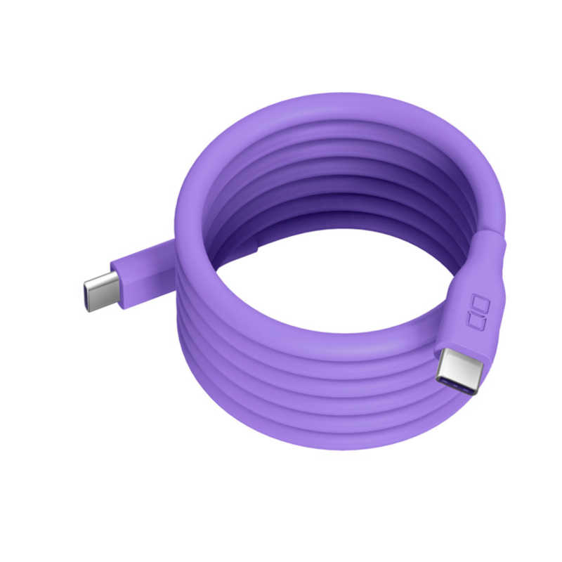 CIO　スパイラルシリコンケーブル CtoC 1m ［USB Power Delivery対応］ パープル　CIO-SLSC30000-CC1-PP
