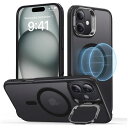 ESR iPhone 16(6.1インチ)マグネット対応 スタンド付ハイブリッドケース Frosted Black Frosted Black ESRClass...