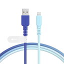 MOTTERU グラデーションケーブル USB-A to Lightning しなやかで絡まない データ転送 Apple MFi認証品 アクアカラー MOT-SCBALG100-AQ