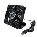 長尾製作所 〔USBファン〕スタンド付USB冷却ファン 120mm NBROS ブラック NB-USBXFAN-STAND