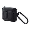 エレコム ELECOM AirPods 4 ケース 用 耐衝撃 カバー ZEROSHOCK Lock ブラック AVA-AP06ZEROLBK