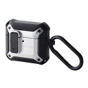 エレコム ELECOM AirPods 4 ケース 用 耐衝撃 カバー ZEROSHOCK Lock シルバー AVA-AP06ZEROLSV